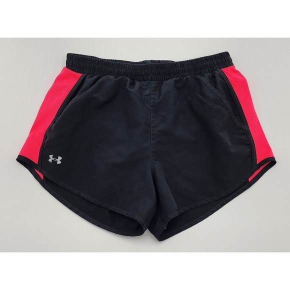 Under Armour Women's‎ Running Shorts Black Pink Athletic Gym Workout S Lined - Picture 1 of 3